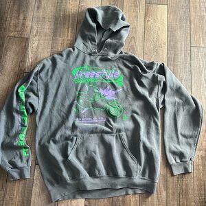 Urban Outfitters Gray Hoodie with Green and Purple Graphics